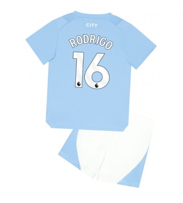 Manchester City Rodri Hernandez #16 Hjemmebanesæt Børn 2023-24 Kort ærmer (+ korte bukser)